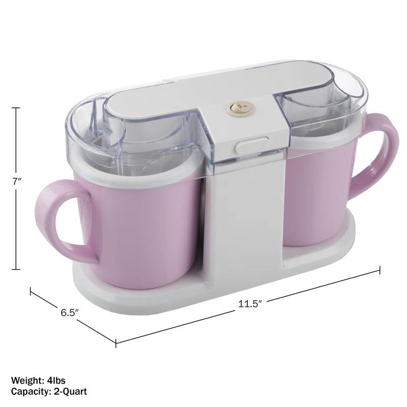 Ice Cream Maker - 2QT Ice Cream Machine Makes Sorbet, Gelato, Ice Cream, and Frozen Yogurt - Kitchen Appliances and Gadgets