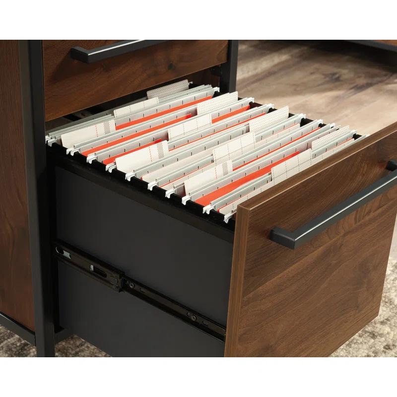 17 Stories Home Office Desk with Drawers and Open Shelf