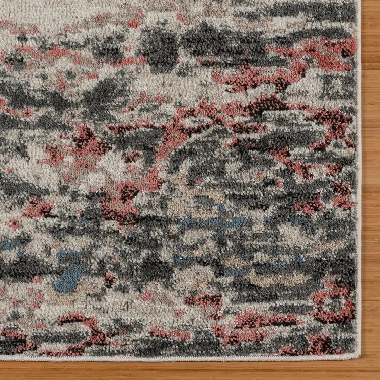 Bungalow Rose Maia Emne Modern Abstract Ivory Multi Polypropylene Area Rug