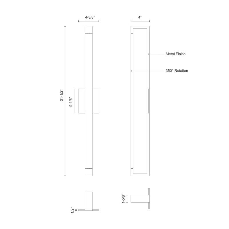 Kuzco Lighting Swivel Aluminum LED Flush Mounted Sconce