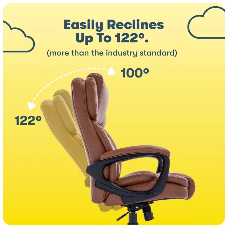 Serta Serta Garret Executive Office Chair, Ergonomic Lumbar Support, Semi-Plush Cushion, Body Pillows