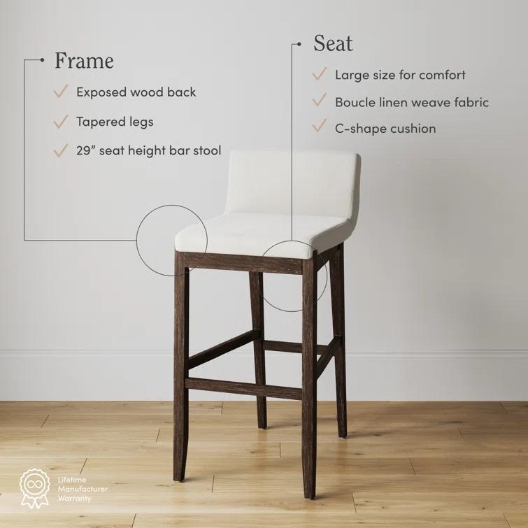 Nathan James Siping Upholstered Wooden Stool