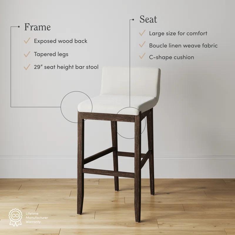 Nathan James Siping Upholstered Wooden Stool