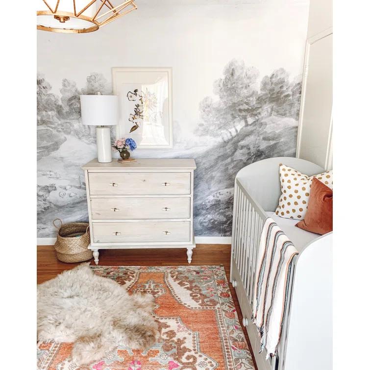 European Countryside Black and White Pre-Pasted Wallpaper Mural