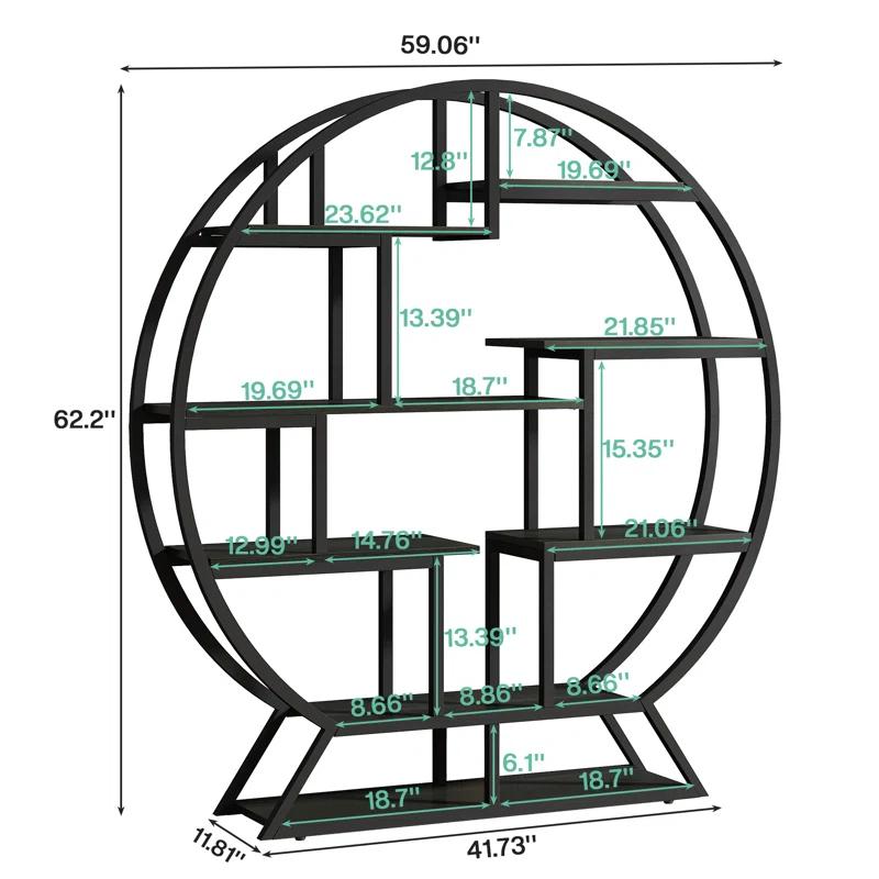 17 Stories Drino 63" H x 59" W Steel Geometric Bookcase