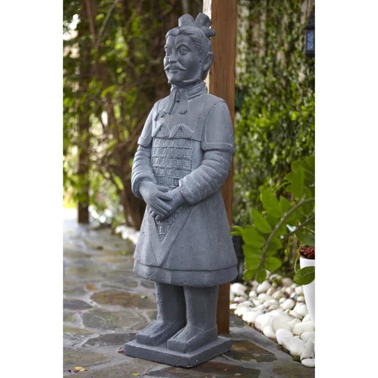 Arlmont & Co. Atas Warrior Weather Resistant Stone Garden Statue