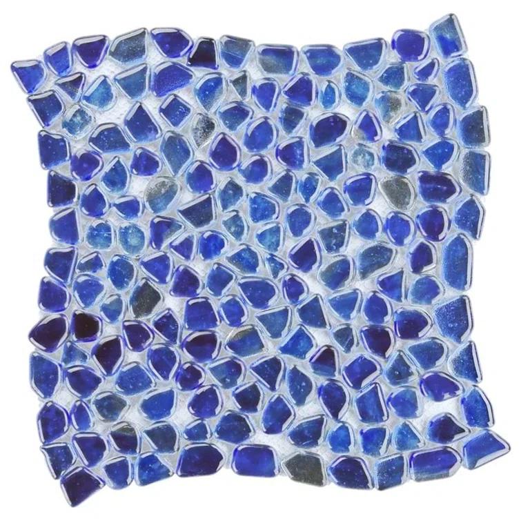 Bond Tile Fractal Pebble 11.88 in. x 11.88 in. Polished Glass Wall Mosaic Tile (0.98 Sq. Ft. / Each)