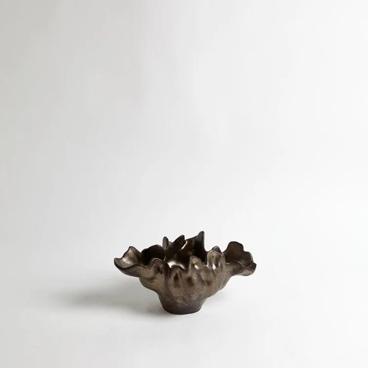 Handcrafted Bronze Ceramic Decorative Bowl, Small Size