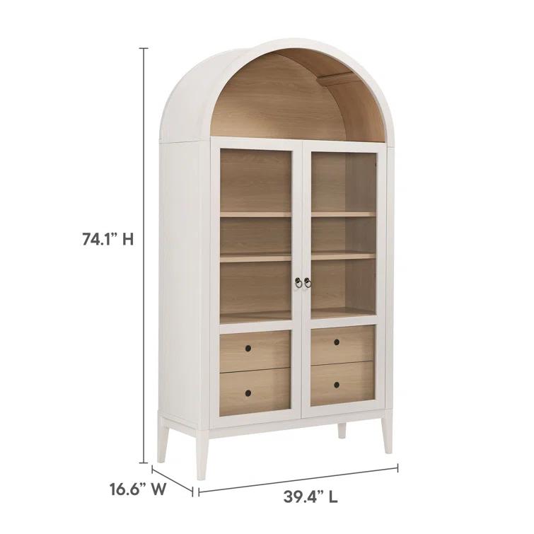 Modway Nolan 74" Tall Arched Storage Display Cabinet