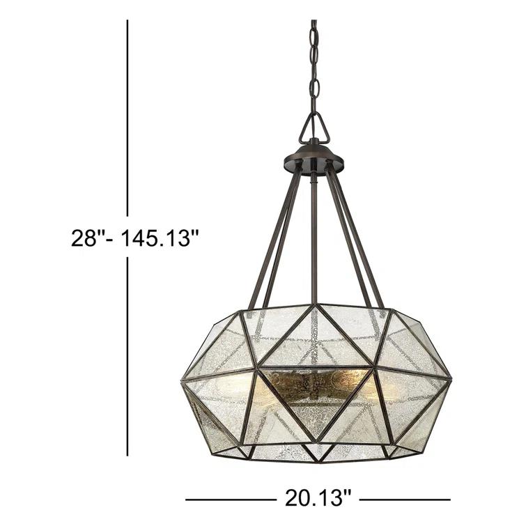 Sky 4 Light Metal Dimmable Geometric Chandelier