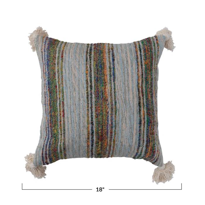 Creative Co-Op Embroidered Cotton Throw Pillow