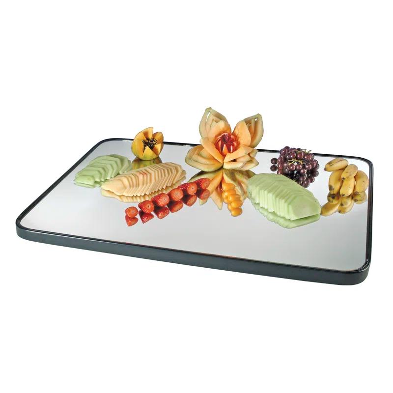 Cal-Mil 24" X 32" Rectangular Mirror Tray With Raised Black Rim