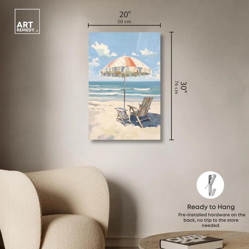 Art Remedy Clear Skies Beach Canvas Glam Coastal Wall Art by Art Remedy