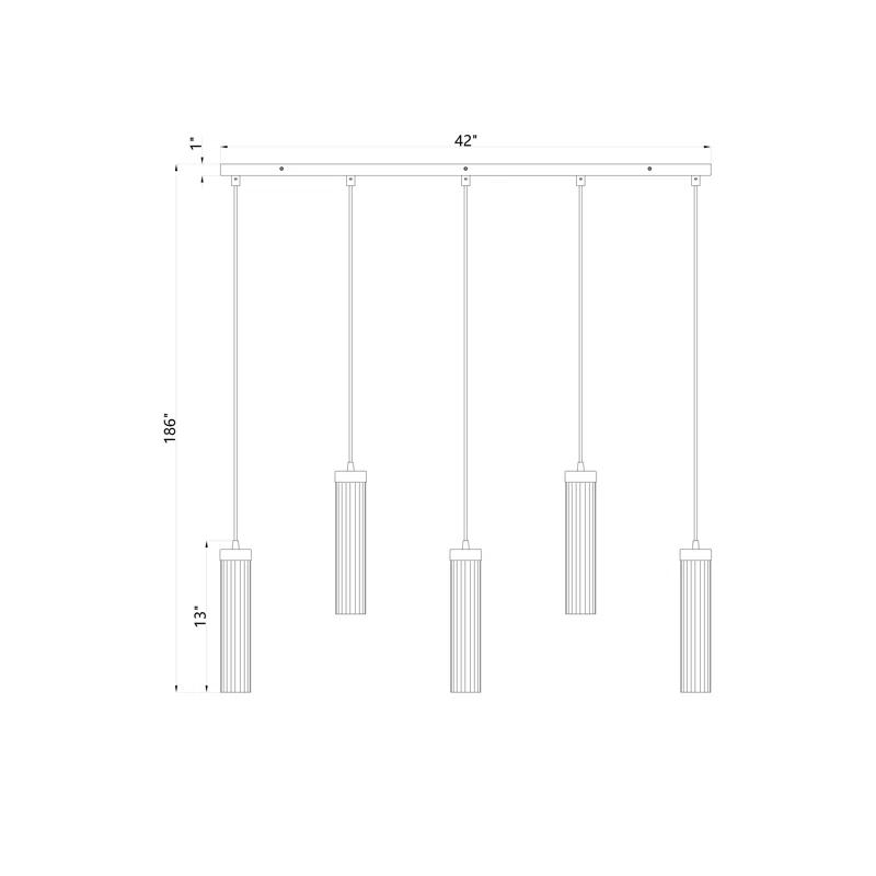 Z-Lite Beau 5 - Light Dimmable Square / Rectangle Chandelier