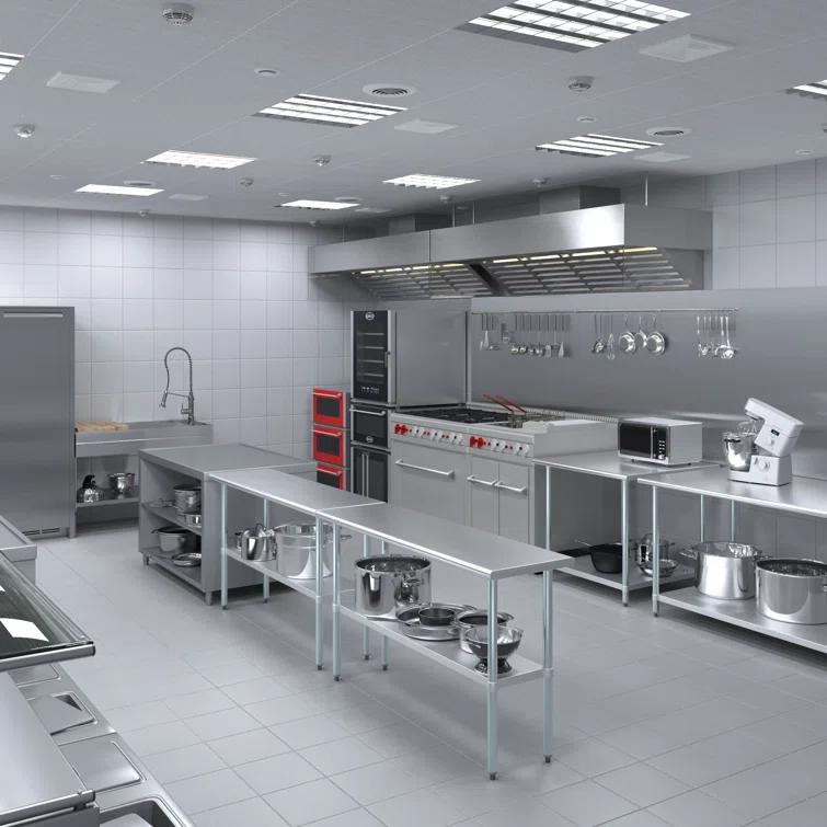 Amgood Stainless Steel Work Table with Undershelf. Metal Prep Table. NSF - Certified