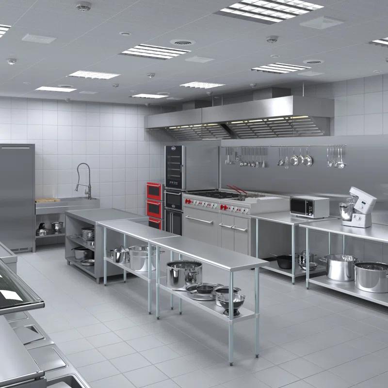 Amgood Stainless Steel Work Table with Undershelf. Metal Prep Table. NSF - Certified