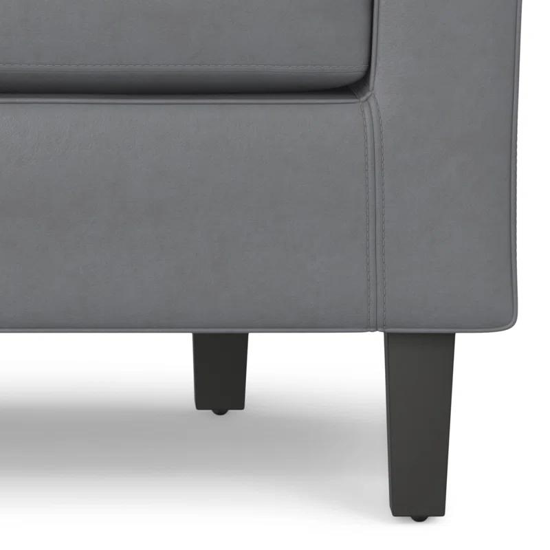 Simpli Home Austin 30"W Upholstered Vegan Faux Leather Contemporary Tub Accent Chair with High Arms and Deep Seat