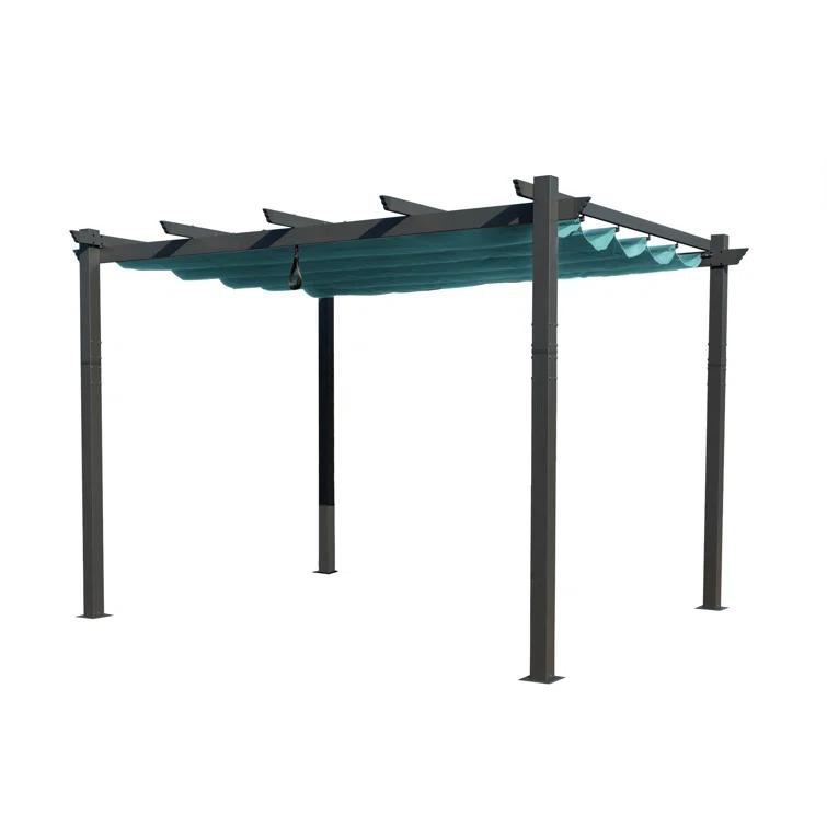 Kozyard Atlantics Outdoor Retractable Pergola with Sun Shade Canopy 10' x 13'