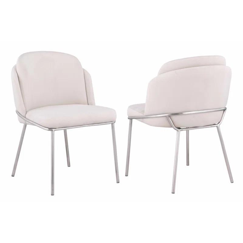 Contemporary Double-layered Curved Back Side Chair