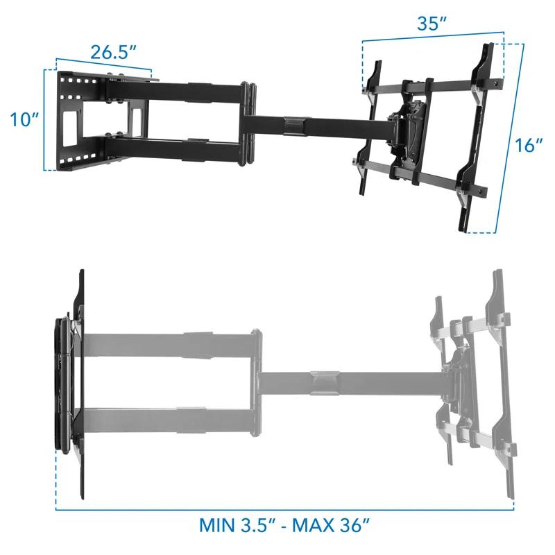 Mount-it Mount-It! Full Motion Wall Bracket TV Mount | 36 in. Extended Articulating Arm Fits 42 to 90 in. TVs