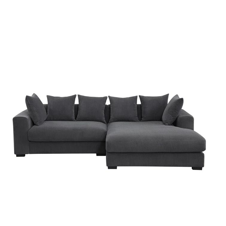 DEVION Furniture Naomi Corduroy Upholstered Sectional