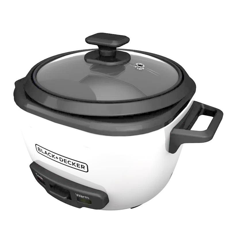 BLACK+DECKER BLACK+DECKER, Rice Cooker, Uncooked Rice, Steaming Basket, Removable Non-Stick Bowl, One Touch