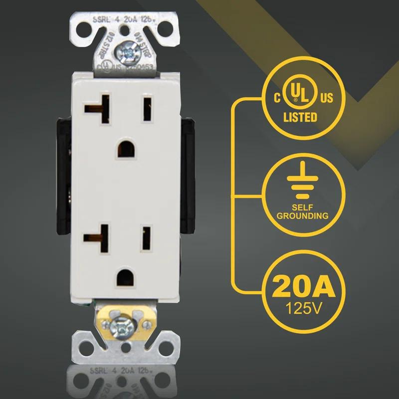 Faith SSRE4-WH-10 20 Tamper Resistant Decorator Outlet