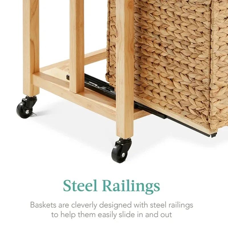 Bay Isle Home™ Grahame Vertical Rolling File Cabinet for Home, Office w/ Rubberwood Frame, Locking Caster Wheels