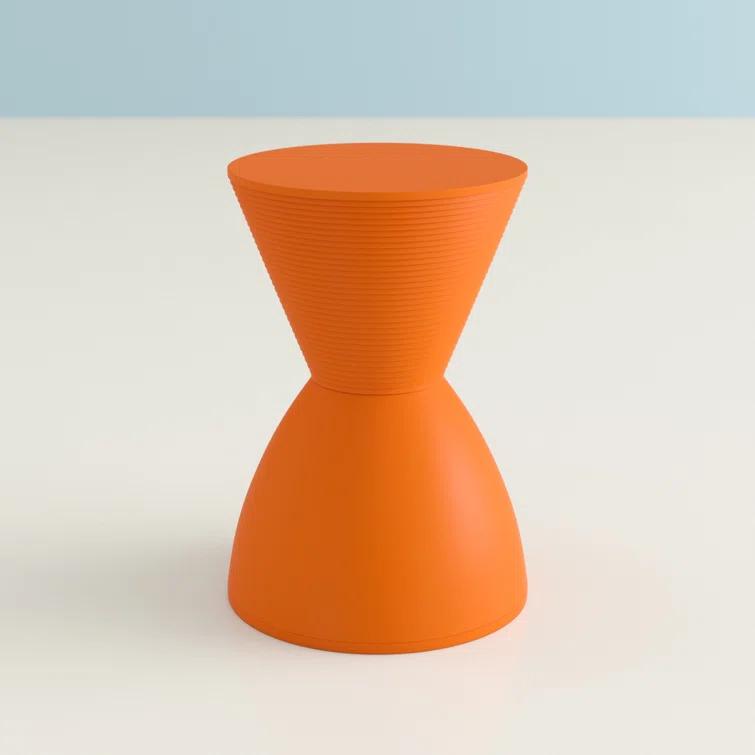 AllModern Durant Reversible Drum End Table with Storage – No Assembly Lightweight Accent Side Table for Indoor & Outdoor Use