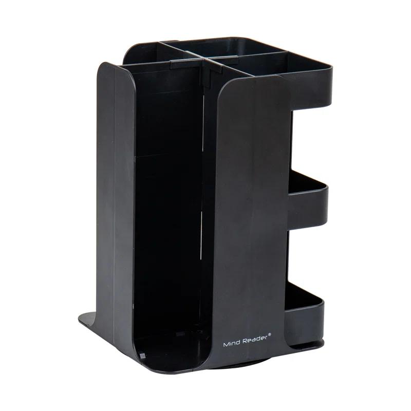 Mind Reader Mind Reader Cup Condiment Carousel, Countertop Organizer, Coffee Bar Accessories, Kitchen, Stirrers, 8"L x 8"W x 12"H