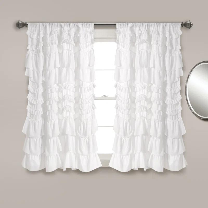 Lush Decor Kemmy Polyester Semi Sheer Curtain Single Panel