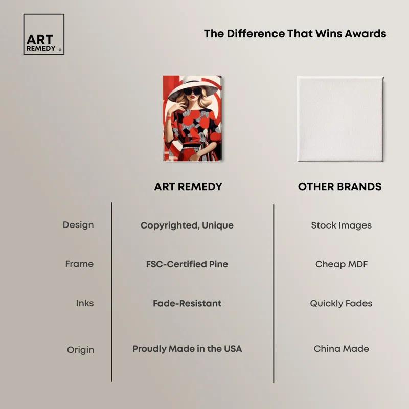 Art Remedy Stunning In Red II Canvas Retro Art Prints by Art Remedy