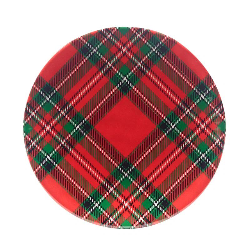 Certified International Christmas Plaid 12 pc Dinnerware Set