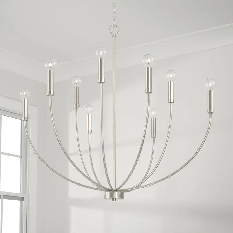 Ansley 9 Light Metal Dimmable Chandelier
