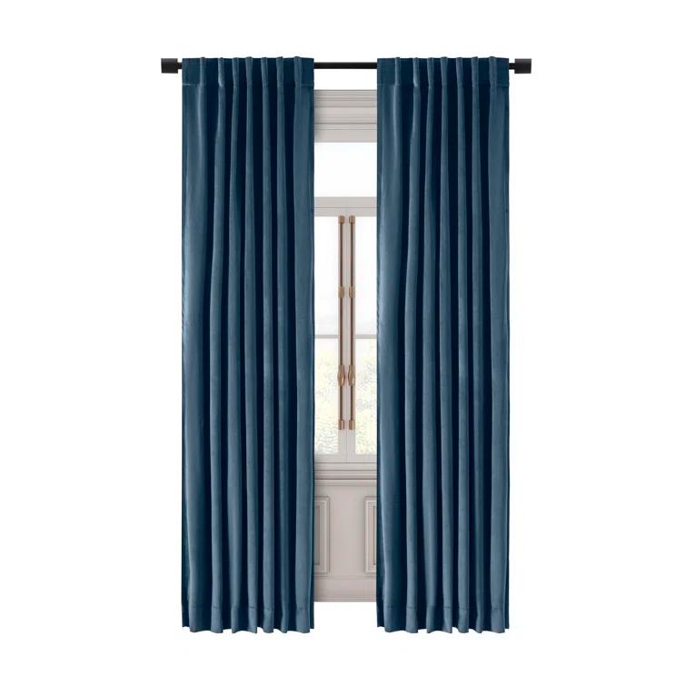 Everly Quinn Premium Velvet Myreon Solid Color Blackout Thermal Rod Pocket Single Curtain Panel Liner