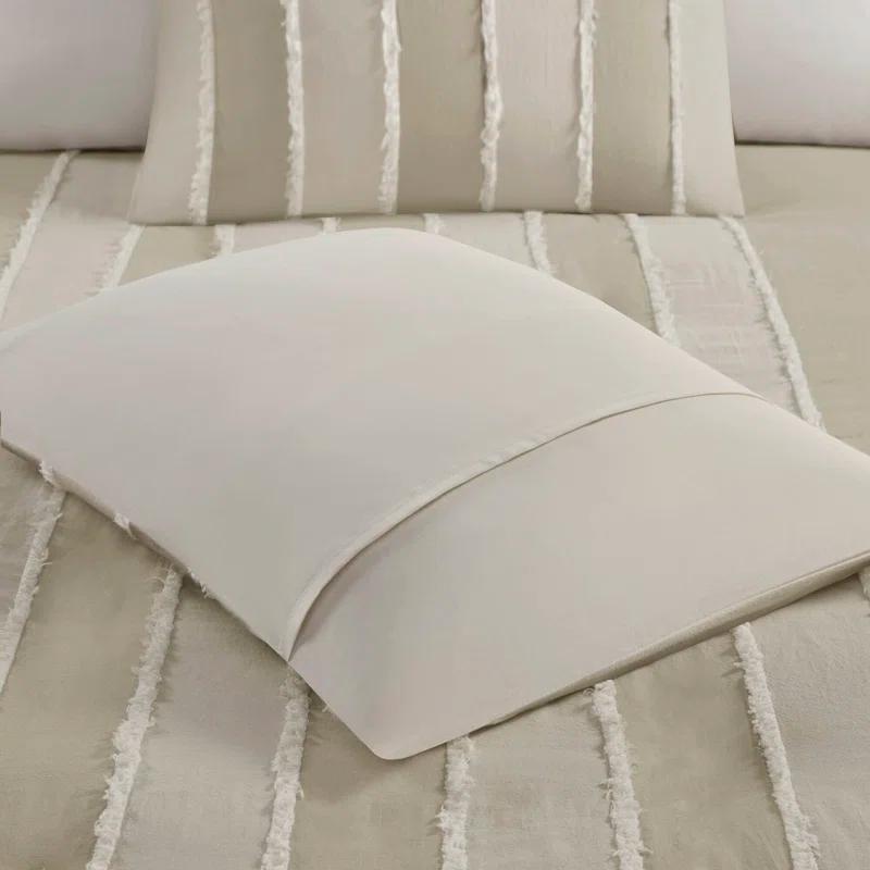 INK+IVY Shay 3 Piece Striped Cotton Duvet Cover Set