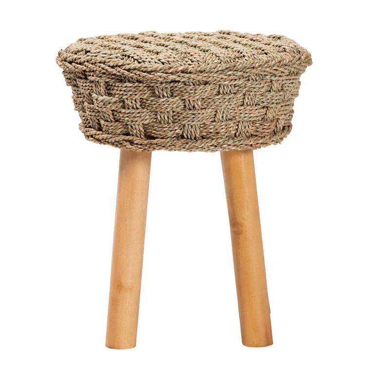 Highland Dunes Aaqil Seagrass Accent Stool