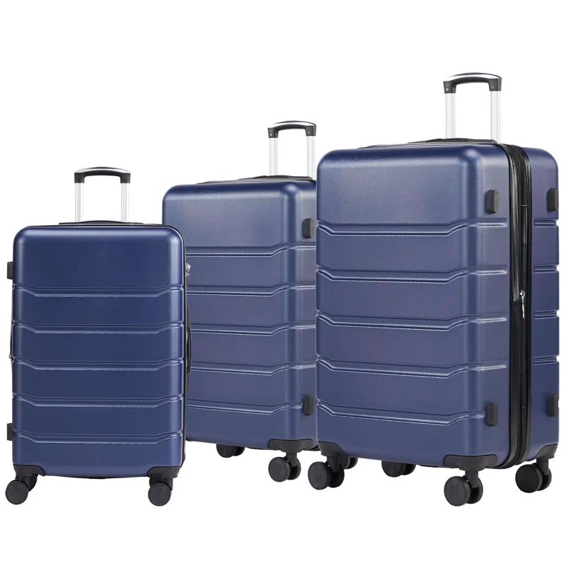Smugdesk.com 3-Piece Luggage Set, ABS Travel Suitcase Set with TSA lock