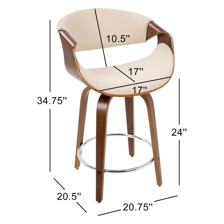 Wade Logan® Lariah Swivel Upholstered Counter Stool (Set of 2)