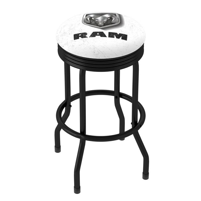 Swivel Upholstered Counter Stool with Metal Frame