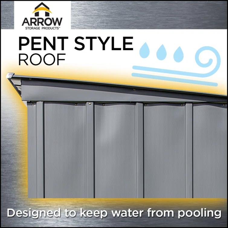 Arrow 8 ft. W x 4 ft. D Galvanized Steel Vertical Storage Shed