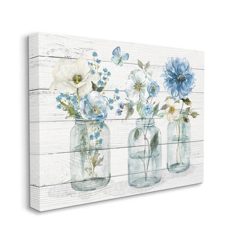 Stupell Industries " Blue Country Jar Bouquets " by Livi Finn