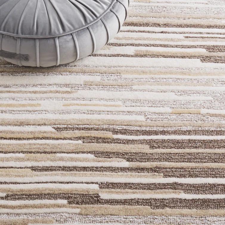 Martha Stewart Martha Stewart 300 Hand Tufted Wool/Cotton with Latex Abstract Rug in Brown/Beige