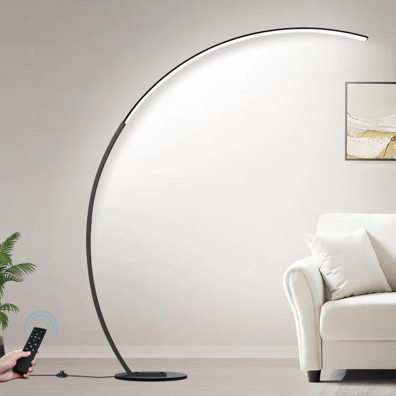 Dimmable LED Floor Lamp With 3 Color Temperatures, Ultra Bright 2000LM Arc Floor Lamps For Living Room, Modern Standing Tall Lamp With Remote Control Reading Floor Lamp For Bedroom Office Classroom