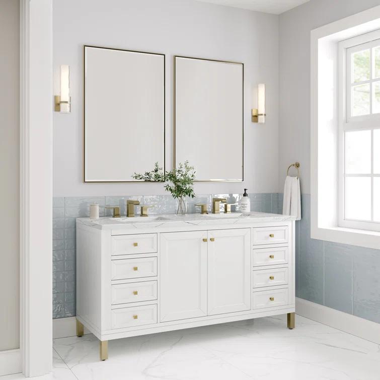 James Martin Vanities Chicago 60'' Double Bathroom Vanity with Top