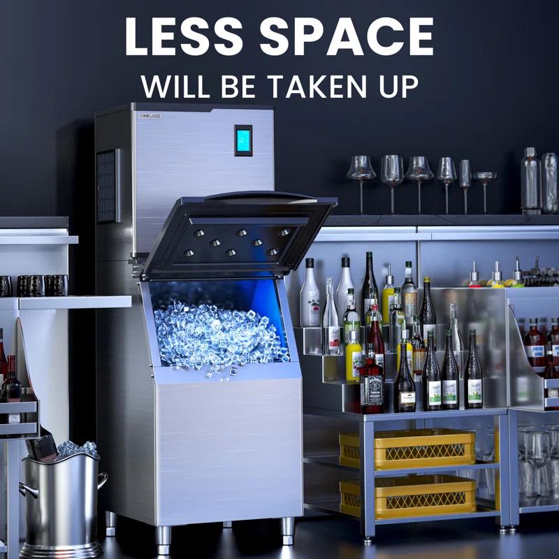 Coolake Commercial Ice Maker Machine 450lbs With 360lb Large Storage, 22 Inch Full Cube Air Cooled Stainless Steel Freestanding Ice Machine For Restaurant Church Hotel, Doe Etl Listed & Reviews | Wayfair