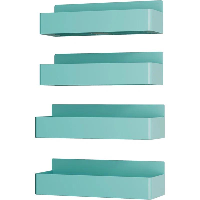Textiles Hub Magnetic Spice Rack For Refrigerator, Kitchen Organizer And Storage Shelf, Blue (4 Pack)…