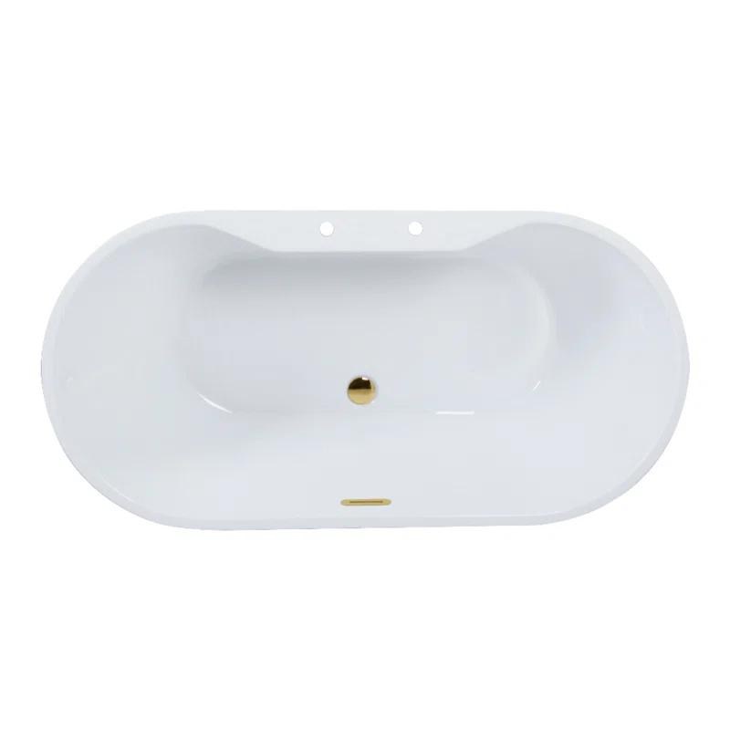 Kingston Brass VT7DE512823C422 Kingston Brass Aqua Eden 51-Inch Acrylic Oval Double Ended Freestanding Tub With Drain