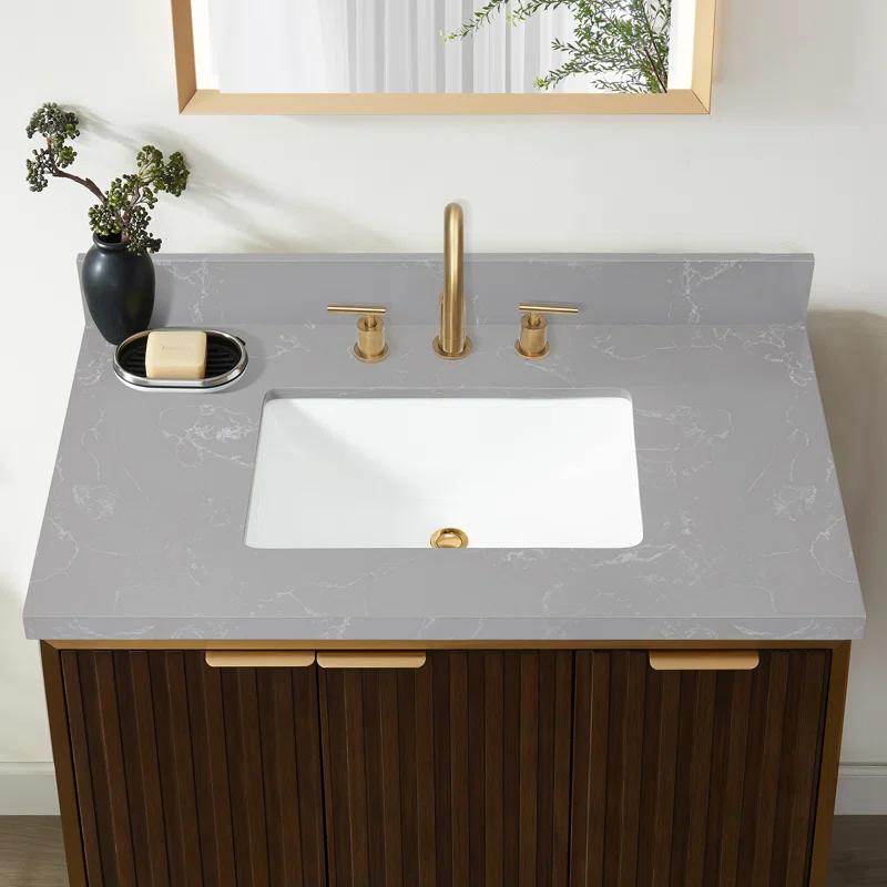 Jaen 37'' Stone Single Bathroom Vanity Top with Sink