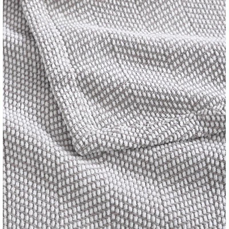 Vera Wang Chenille Pique Cotton Grey Blanket